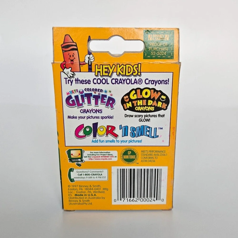 Vintage Binney & Smith‎ 1997 Crayola Crayons Box Of 24 USA Made Goldenrod NEW